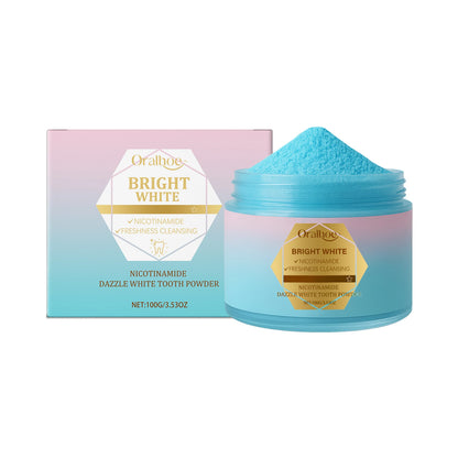 Niacinamide Teeth Brighten Toothpaste Plaque Stain Removal Repair Caries Reduce Bad Breath Lasting Fresh Tooth Whitening Powder