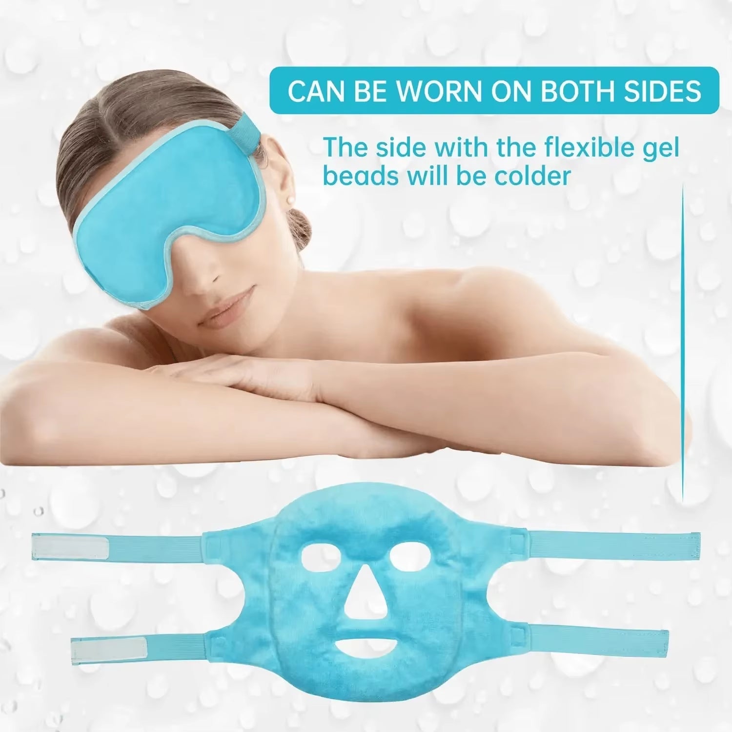 Gel Cooling Ice Face Eye Mask Facial Mask Hot Cold Compress Pack Gel Beads Cold Face Eye Mask Ice Pack,Compress Sleeping Facespa